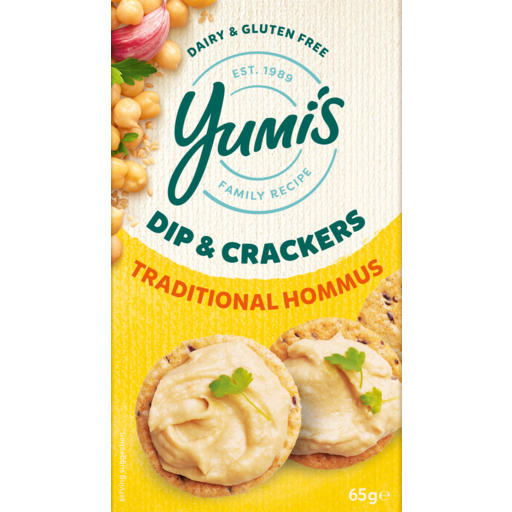 Yumis Traditional Hommus Dip & Crackers 65g