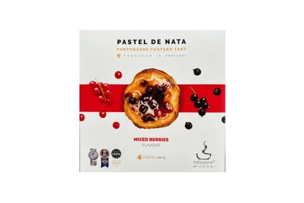 Nata Pura Mixed Berry Flavour Portuguese Custard Tarts 4 Pack 240g