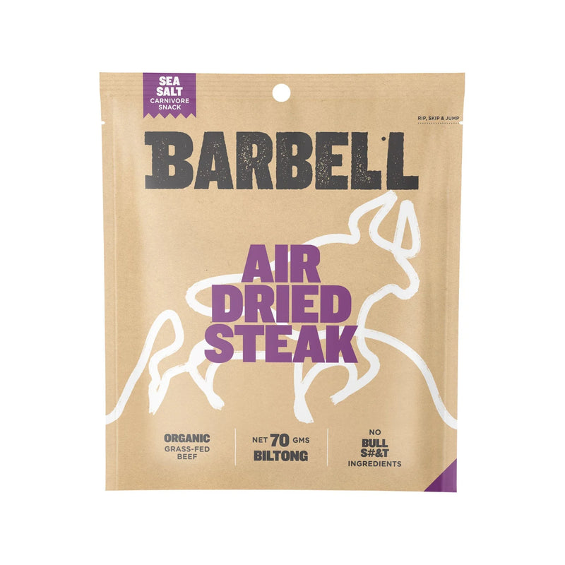 Barbell Biltong Air Dried Steak Sea Salt 70g