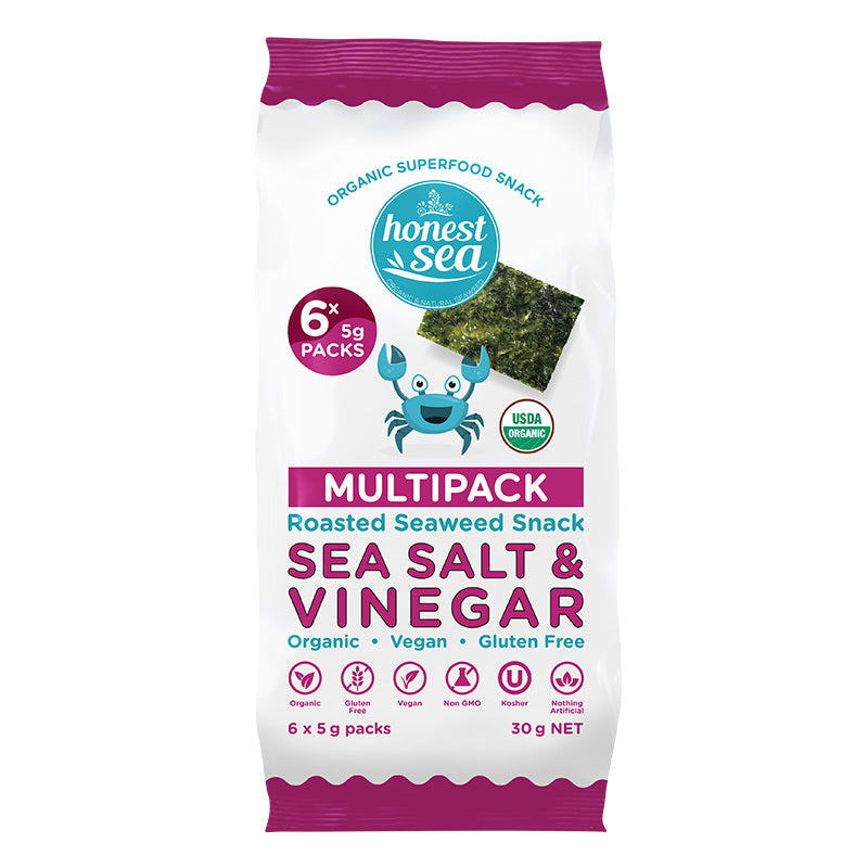 Honest Sea Seaweed - Salt & Vinegar Multipack 6x5g