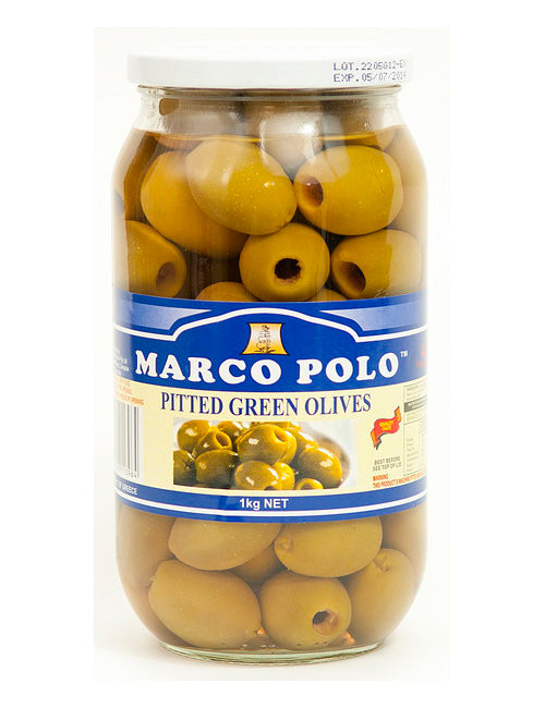 Marco Polo Green Pitted Olives 1kg