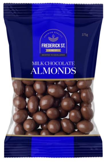 Frederick St Finest Milk Chocolate Almonds 375g