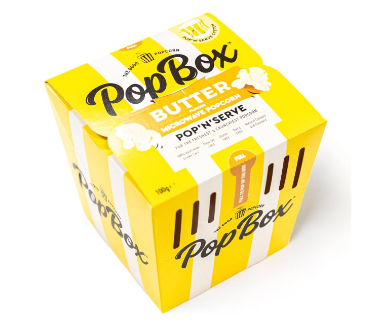 Pop Box Butter Flavour Microwave Popcorn 100g