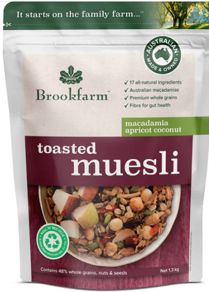 Brookfarm Toasted Macadamia, Coconut & Apricot Muesli 1.3kg