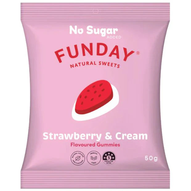 Funday No Sugar Strawberries & Cream 50g