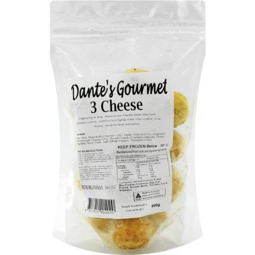 Dante's Gourmet 3 Cheese Arancini 500g