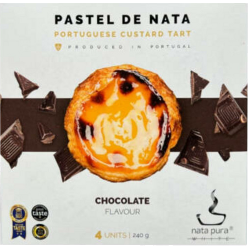 Nata Pura Chocolate Flavour Portuguese Custard Tarts 4 Pack 240g