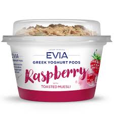 Evia Raspberry Greek Yoghurt & Muesli Pods 170g