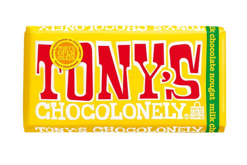 Tony's Chocolonely Honey Almond Nougat Milk Chocolate Bar 180g