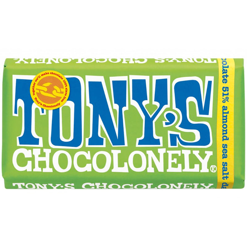 Tony's Chocolonely Dark Almond & Sea Salt Milk Chocolate Bar 180g