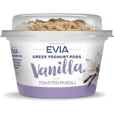 Evia Vanilla Greek Yoghurt & Muesli Pods 170g
