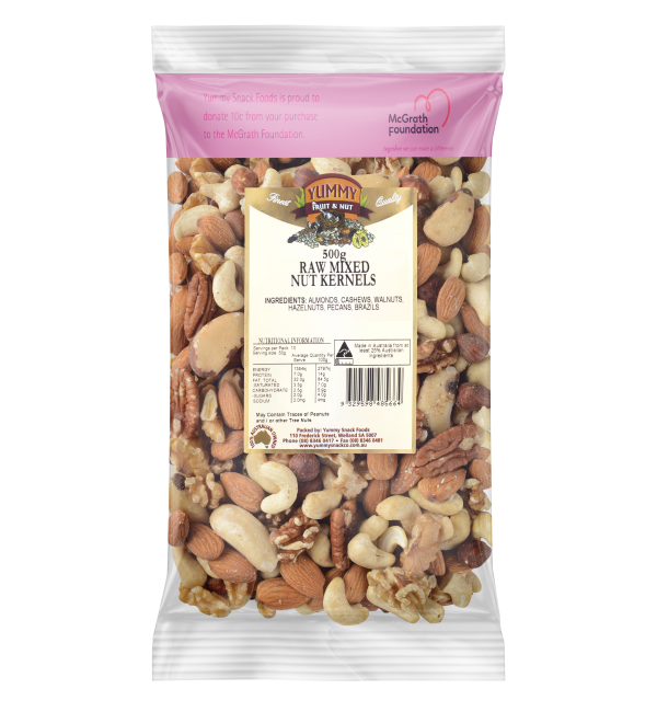 Yummy Snack Mixed Nut Kernels Raw 500g