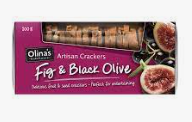 Olina's Fig & Olive Crackers 100g